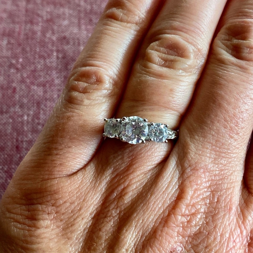 Vanna K designer CZ sterling engagement ring. Size 8